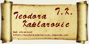 Teodora Kaplarović vizit kartica